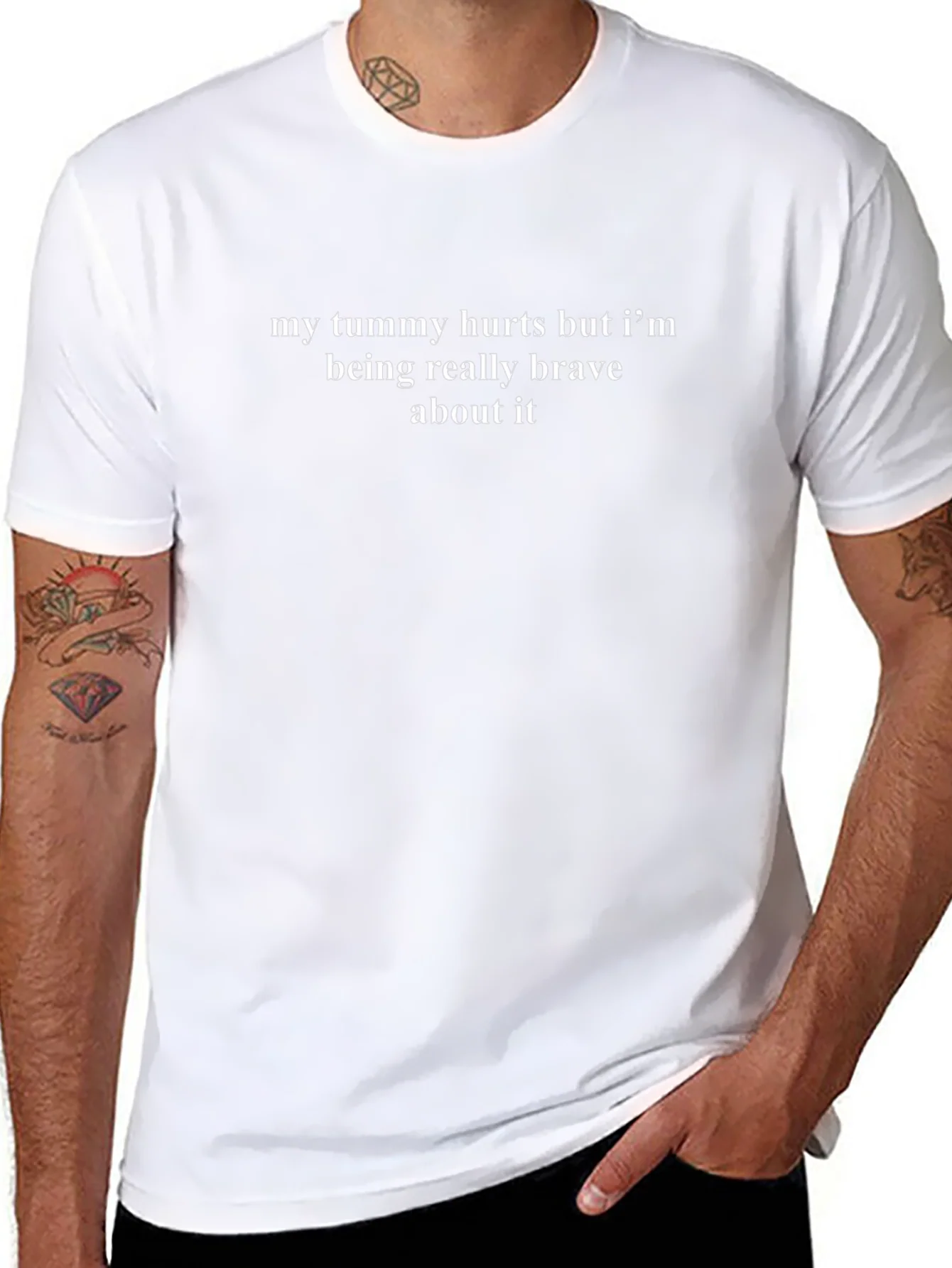 Funny Tummy Hurts Brave Statement T-Shirt