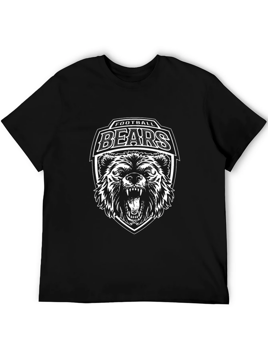 Football Bears Graphic T-Shirt - Black