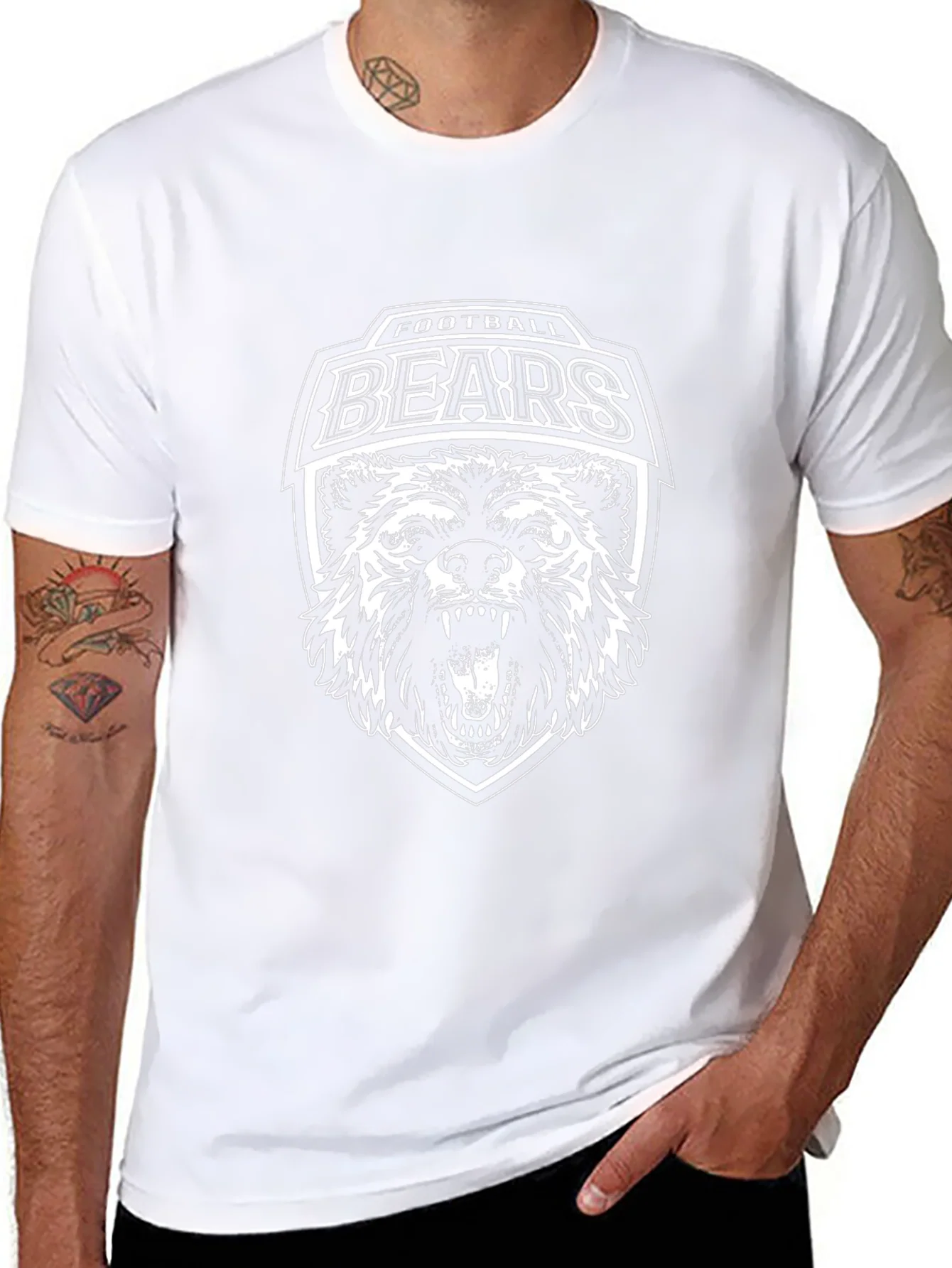 Football Bears Graphic T-Shirt - Black