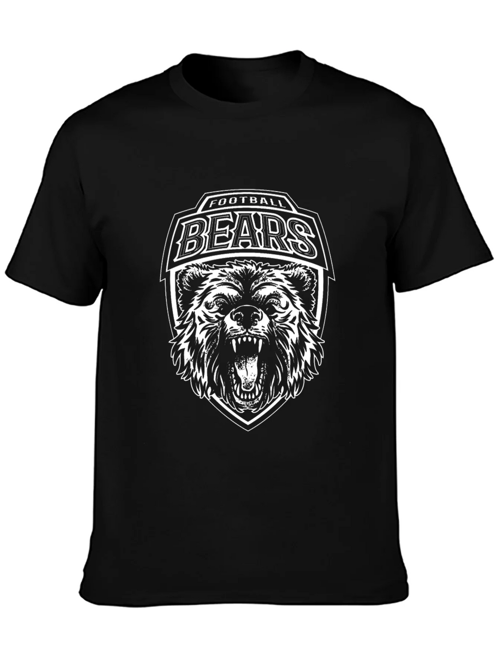 Football Bears Graphic T-Shirt - Black