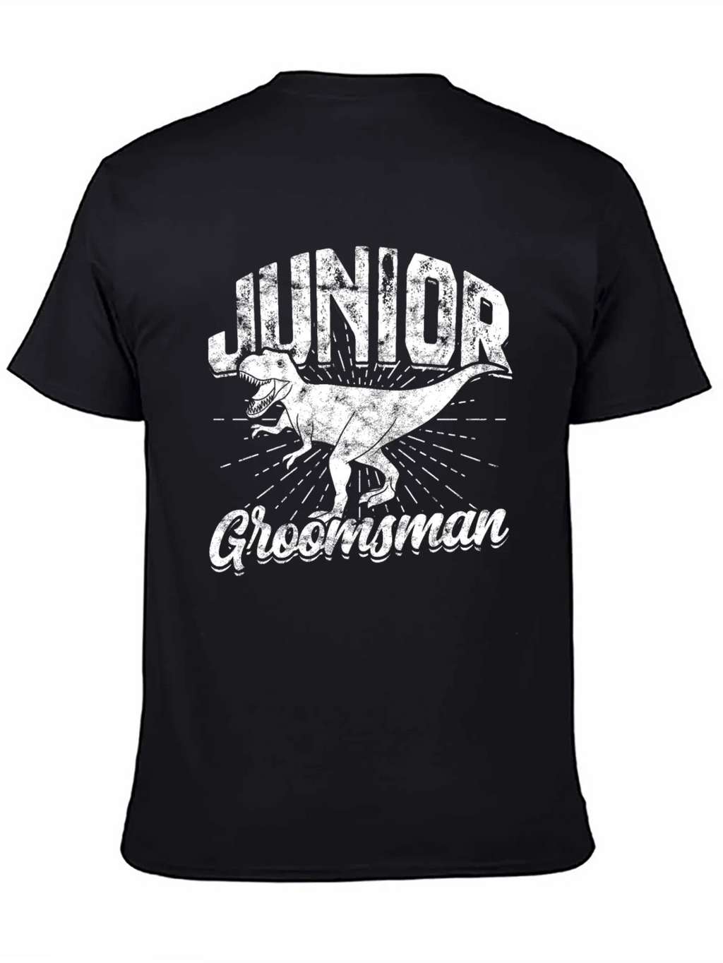 Junior Groomsman T-Rex Graphic Black T-Shirt
