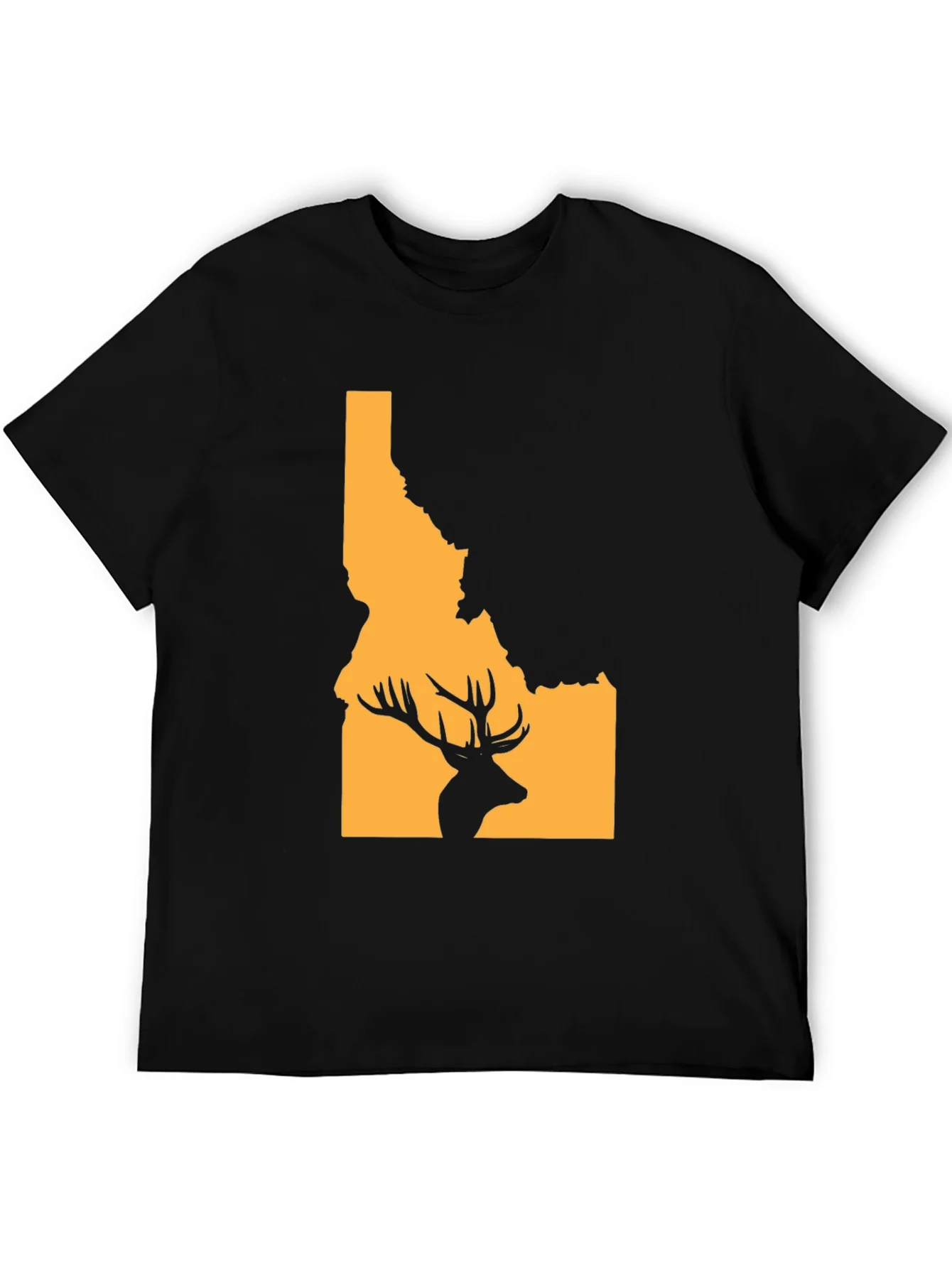 Idaho Deer Graphic Tee - Black Short Sleeve Shirt