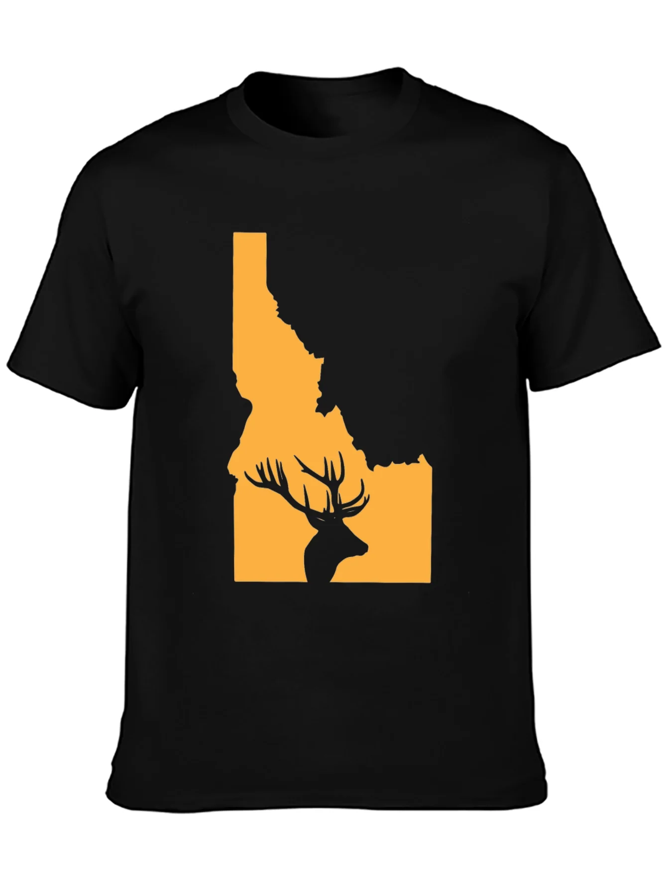 Idaho Deer Graphic Tee - Black Short Sleeve Shirt