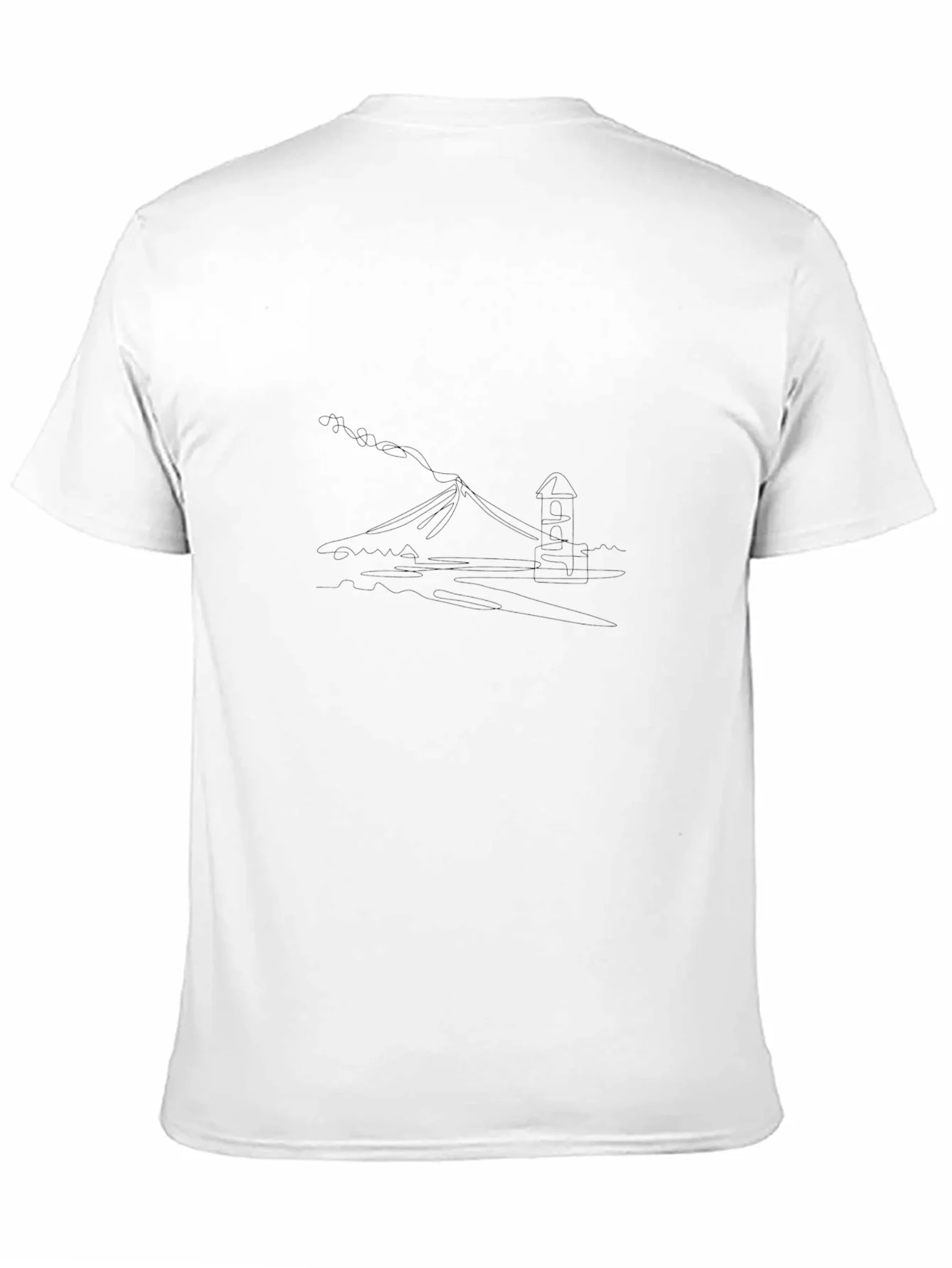 Black Tee with Mountain View Graphic