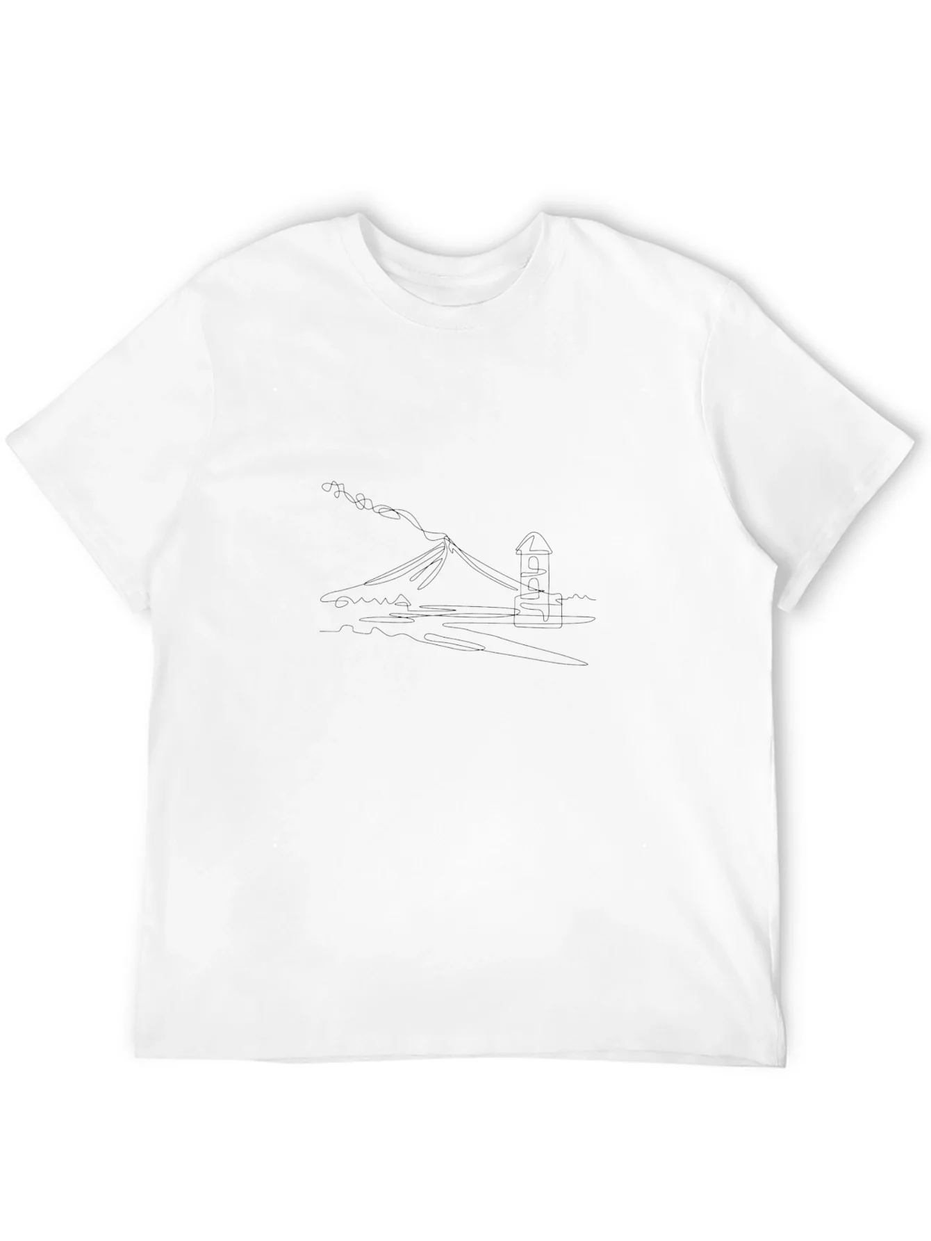 Black Tee with Mountain View Graphic
