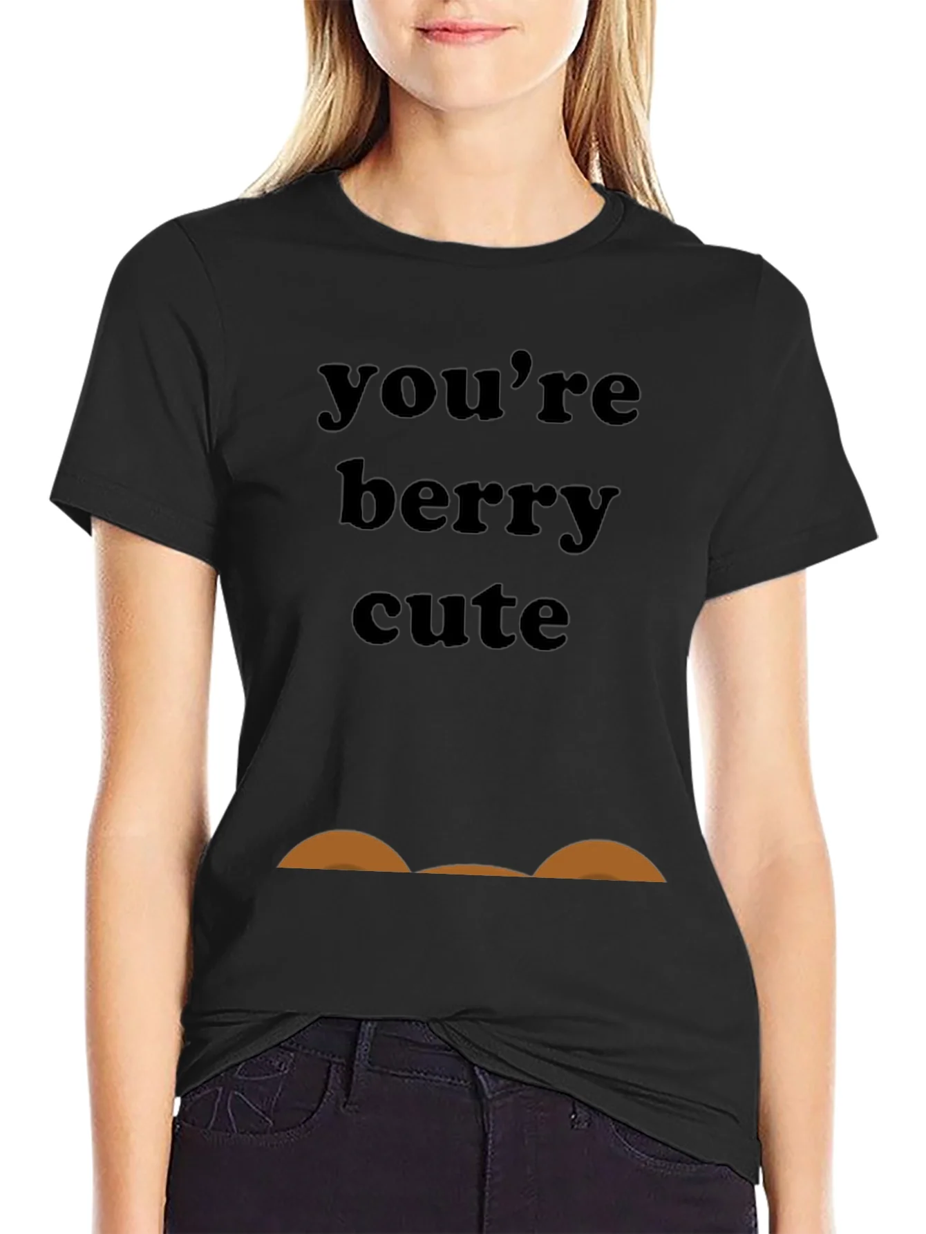 Youre Berry Cute Black Graphic Tee