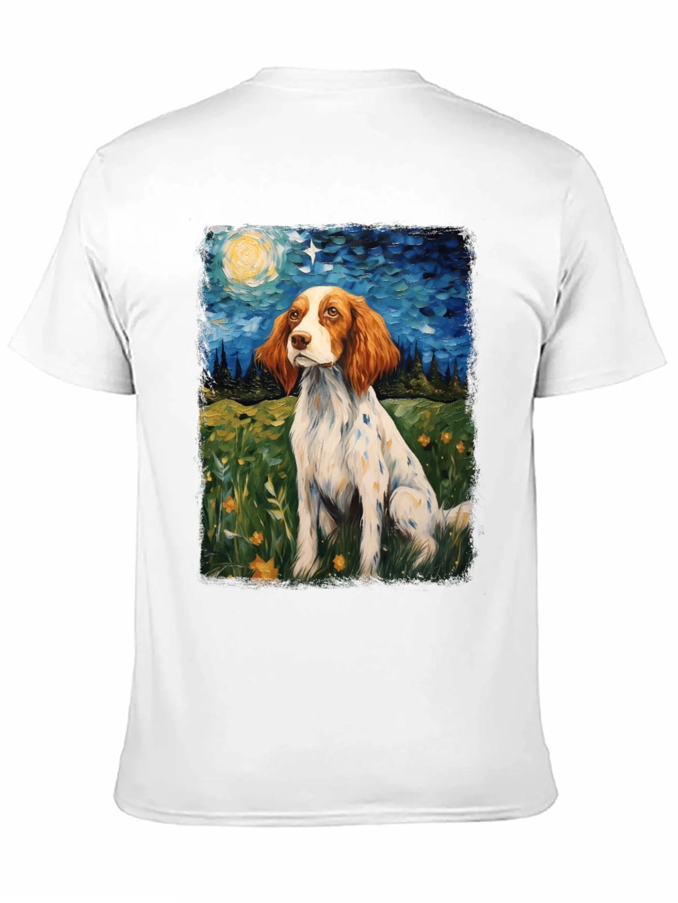 Brittany Spaniel Starry Night Graphic Tee