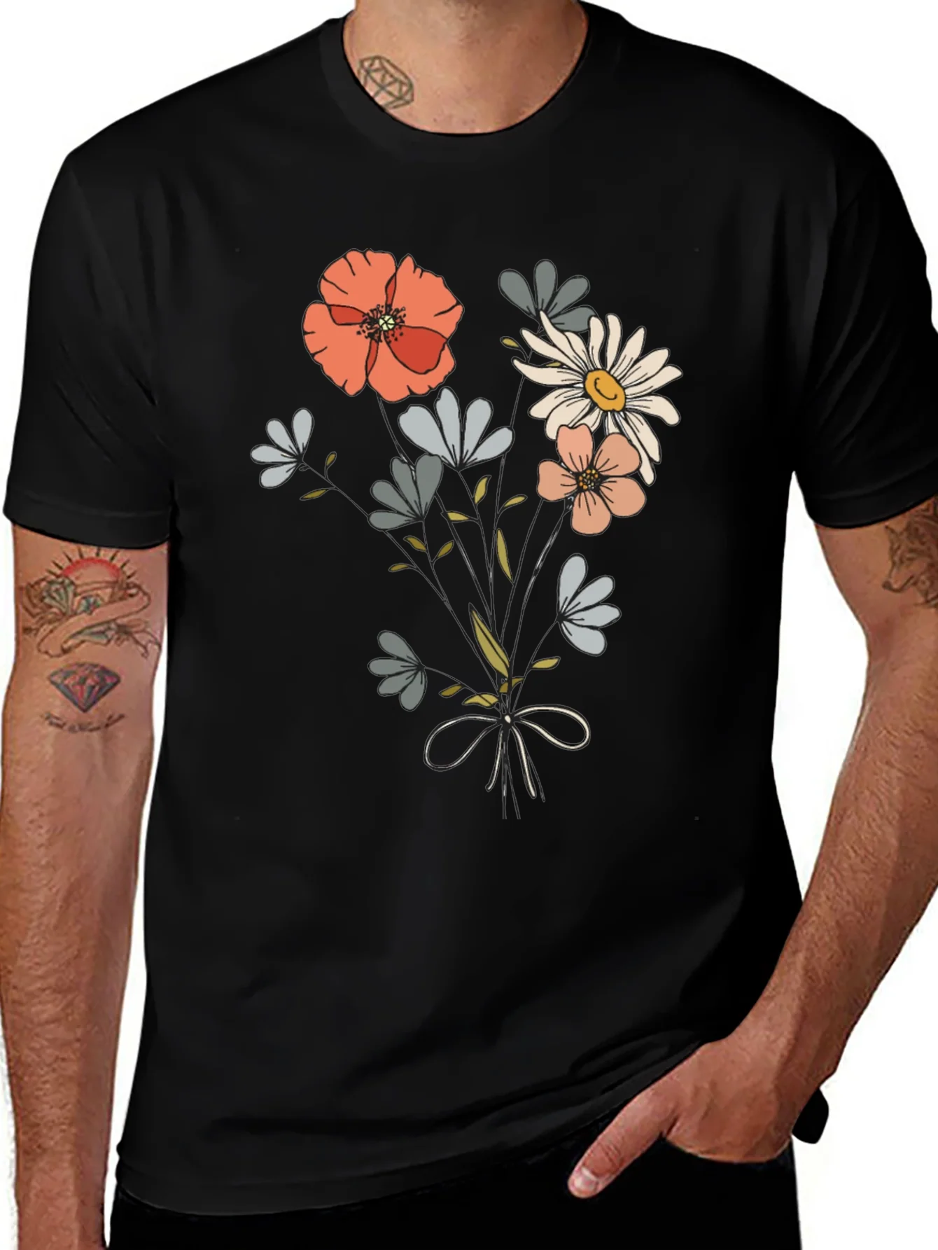 Floral Bouquet Graphic Tee - Casual Comfort