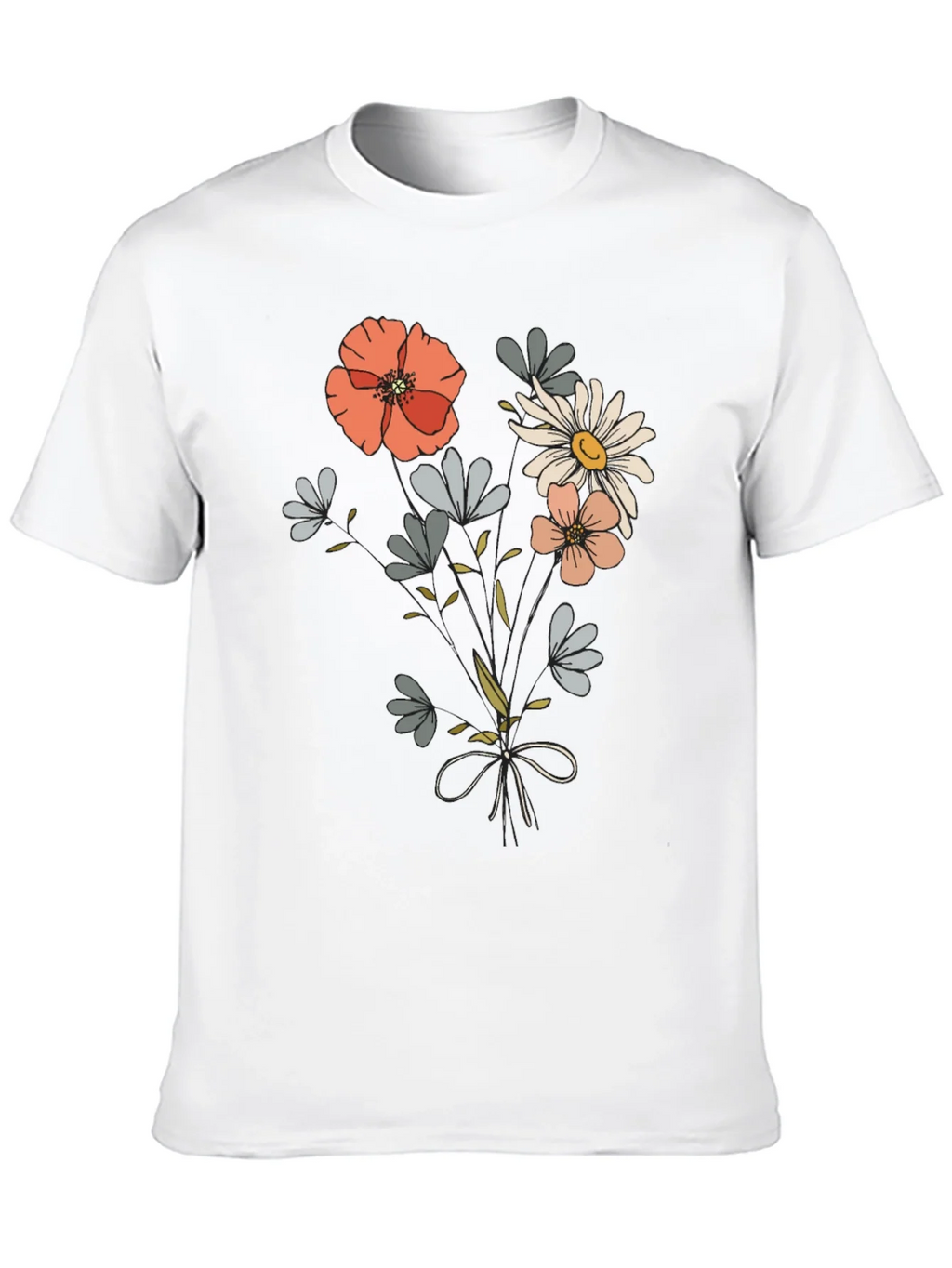 Floral Bouquet Graphic Tee - Casual Comfort