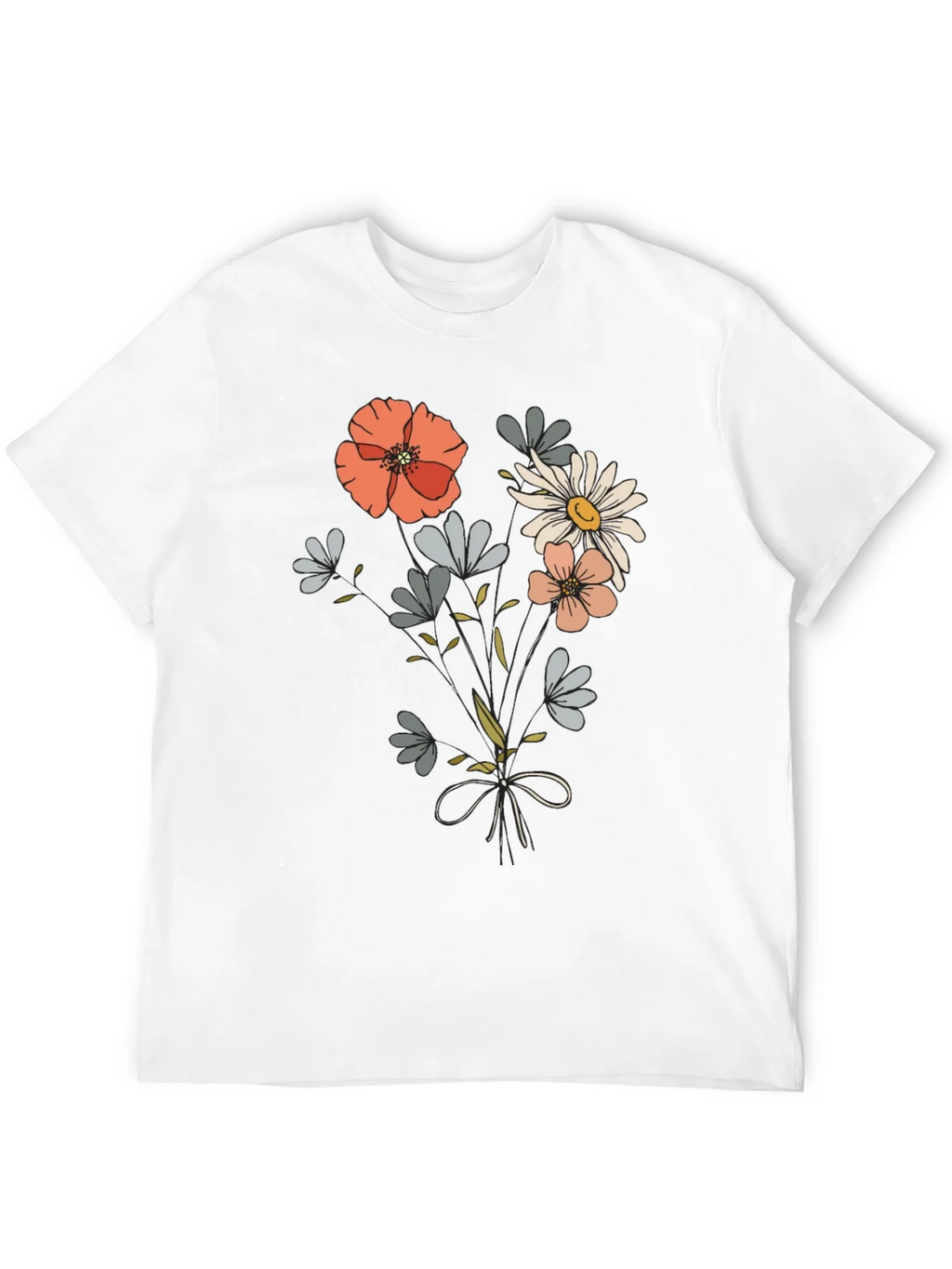 Floral Bouquet Graphic Tee - Casual Comfort