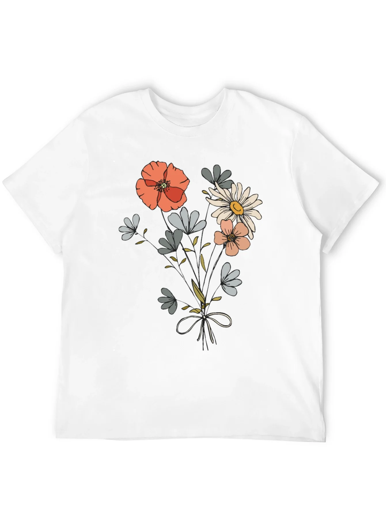 Floral Bouquet Graphic Tee - Casual Comfort