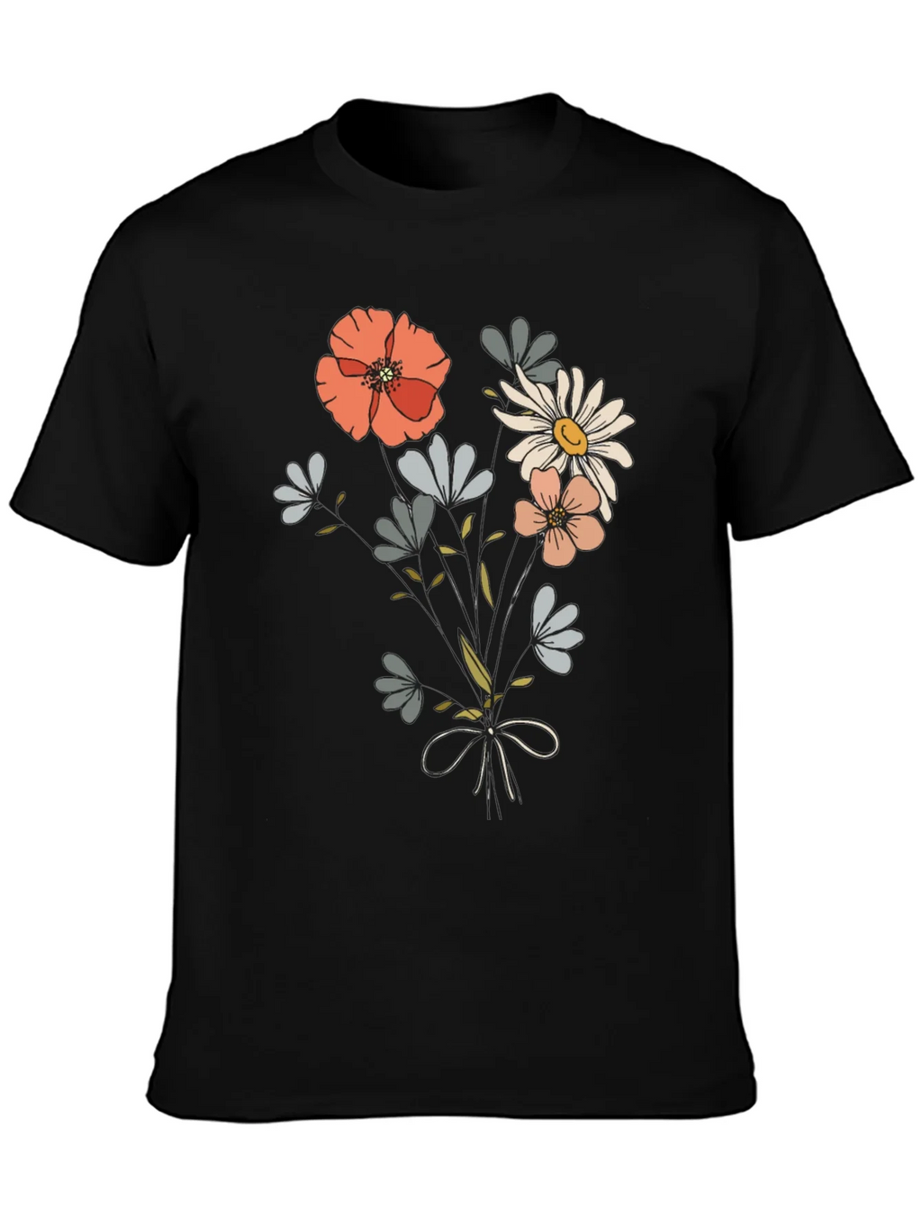 Floral Bouquet Graphic Tee - Casual Comfort