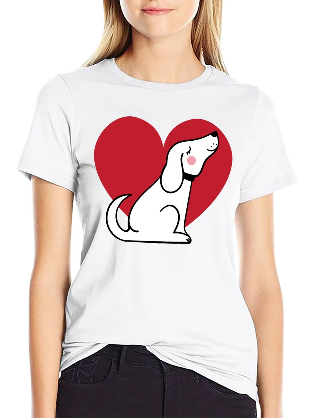 Dog Heart Graphic T-Shirt - Black