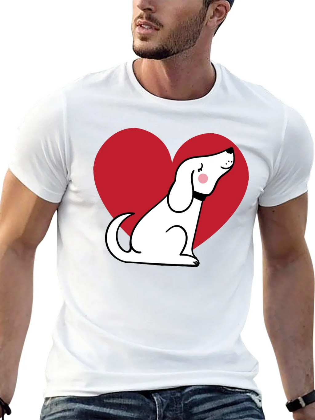 Dog Heart Graphic T-Shirt - Black
