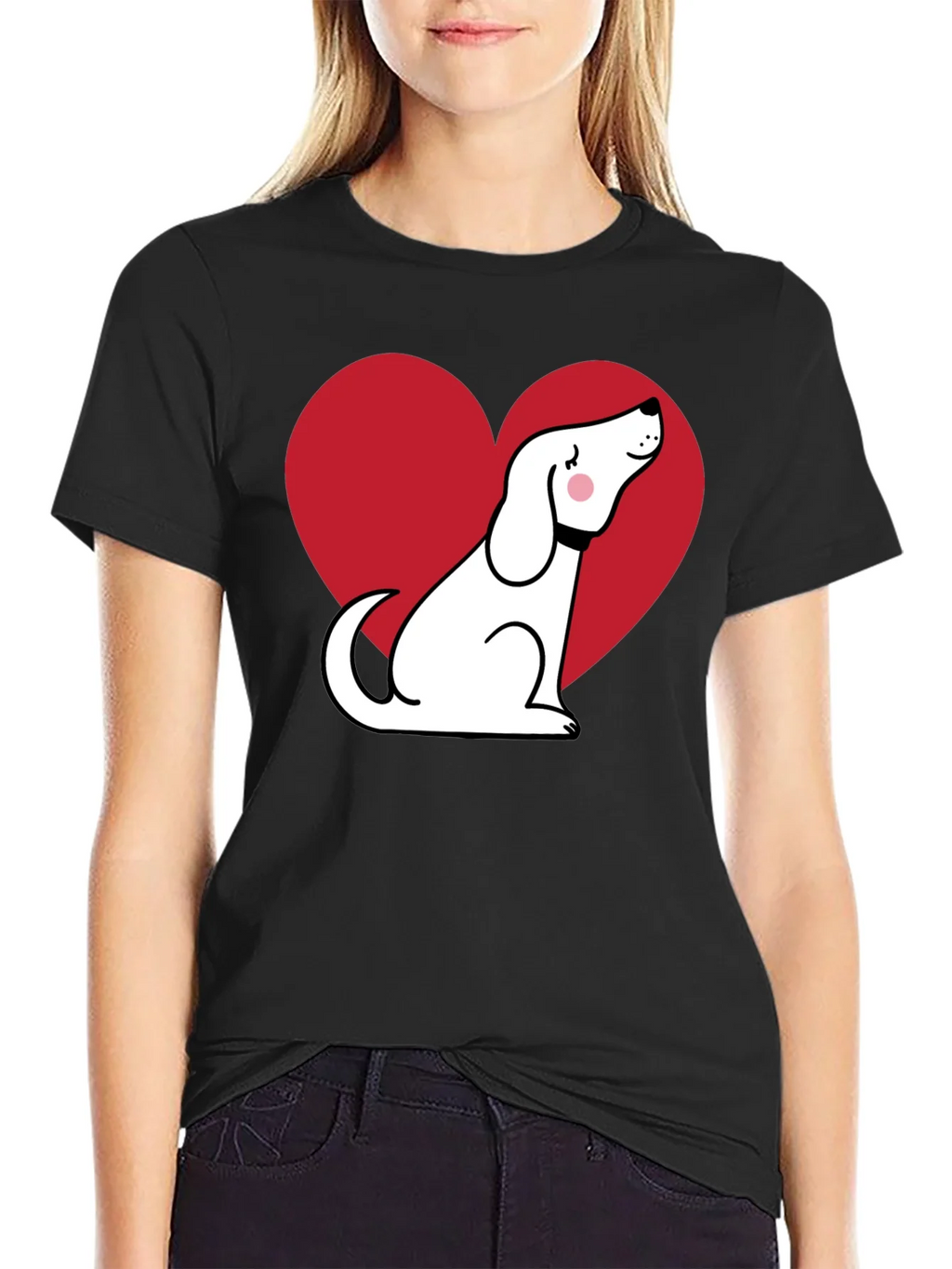 Dog Heart Graphic T-Shirt - Black