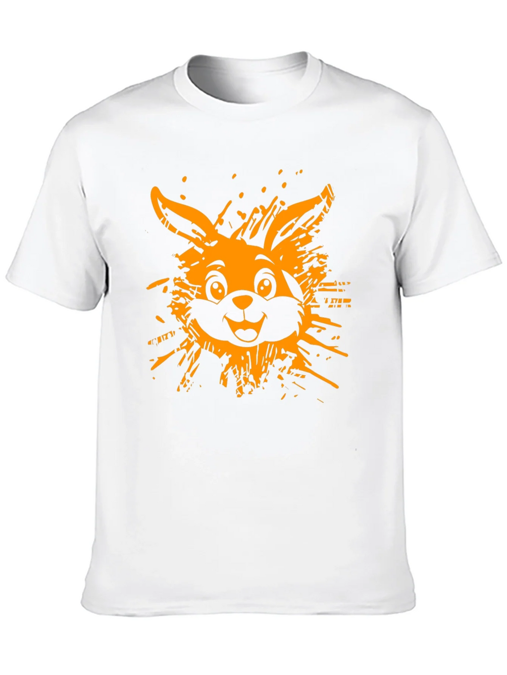 Funky Rabbit Graphic Tee - Black Cotton T-Shirt