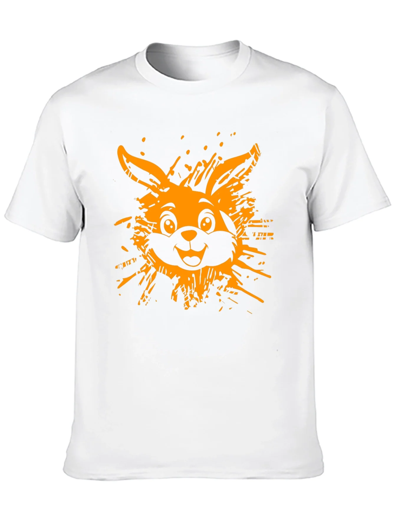 Funky Rabbit Graphic Tee - Black Cotton T-Shirt