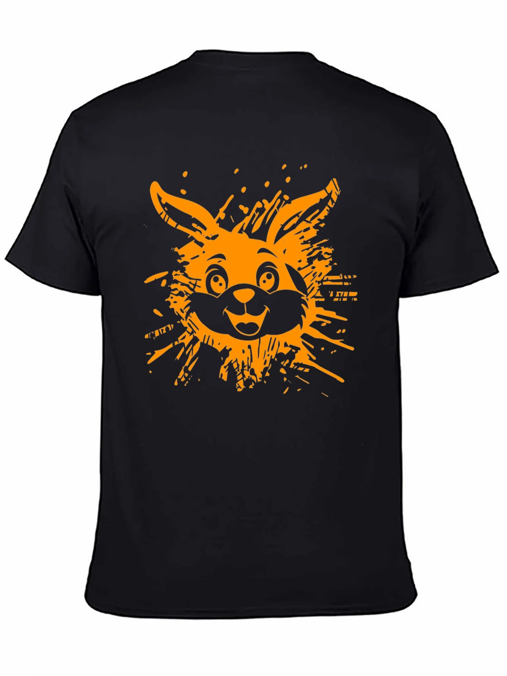 Funky Rabbit Graphic Tee - Black Cotton T-Shirt