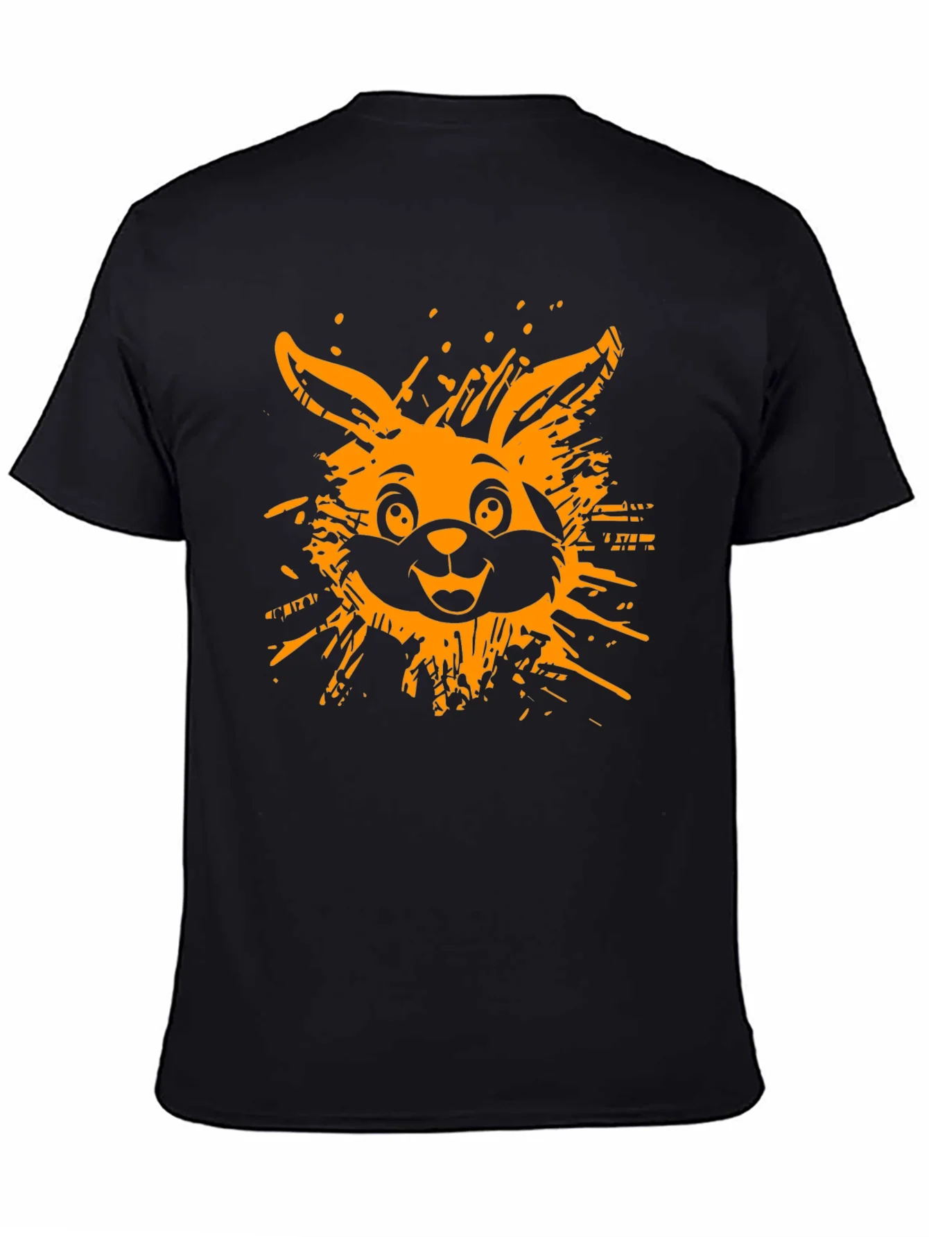 Funky Rabbit Graphic Tee - Black Cotton T-Shirt