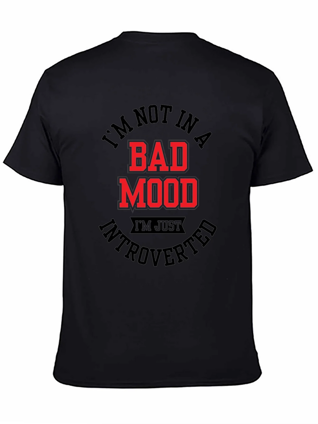 Introverted Mood T-Shirt - Black Graphic Tee