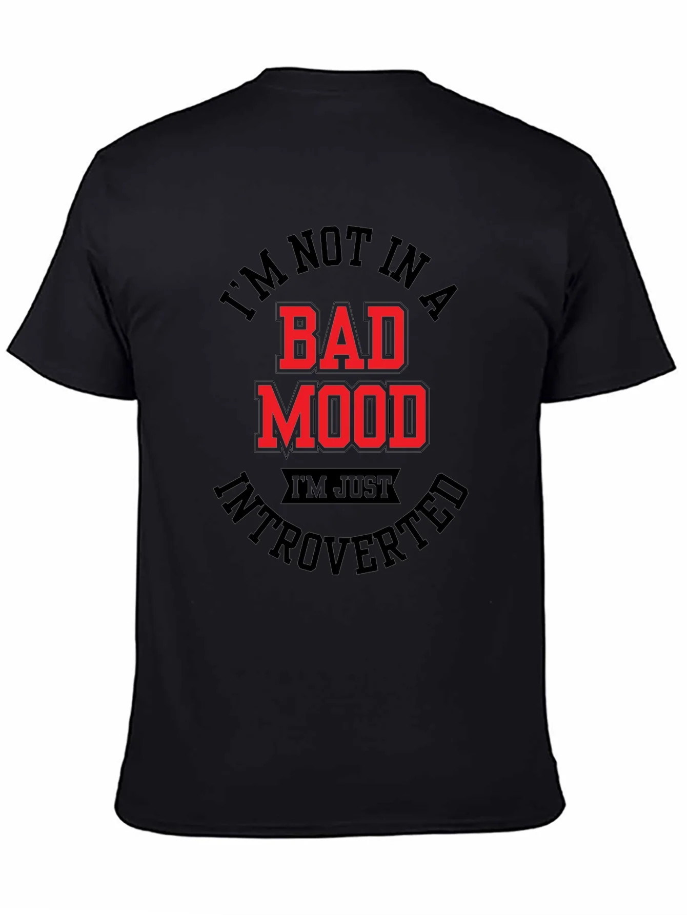 Introverted Mood T-Shirt - Black Graphic Tee