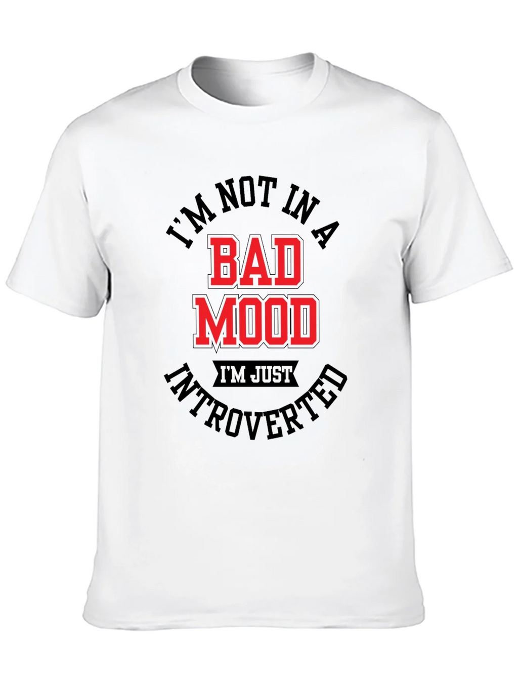Introverted Mood T-Shirt - Black Graphic Tee
