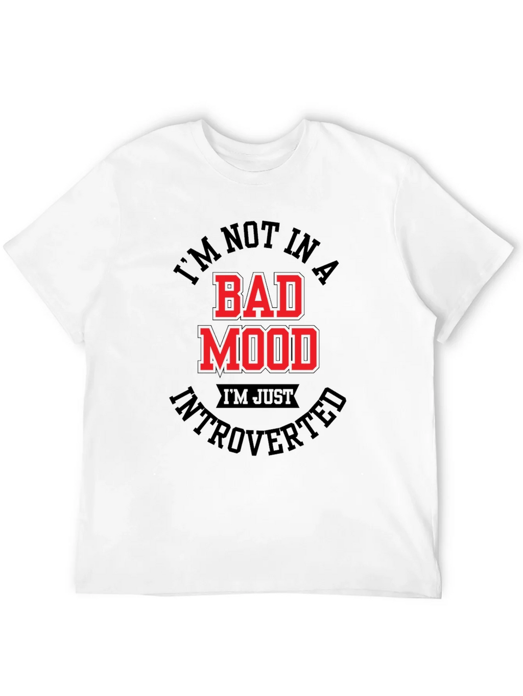 Introverted Mood T-Shirt - Black Graphic Tee