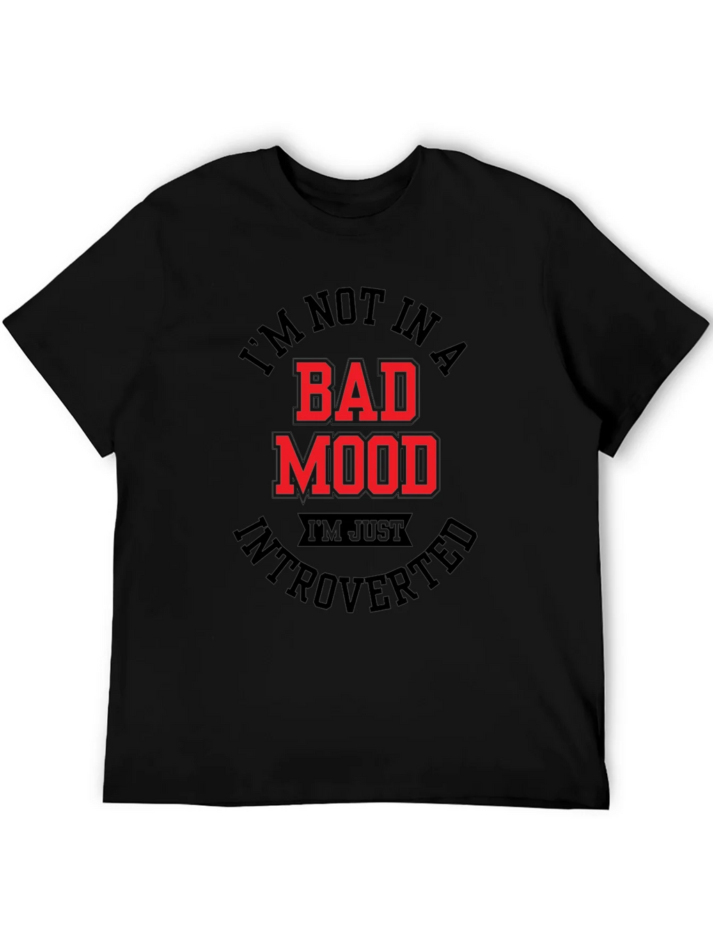 Introverted Mood T-Shirt - Black Graphic Tee
