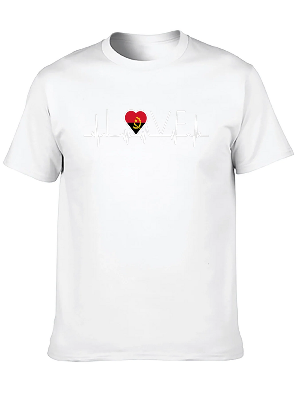 Angola Love Heartbeat Black T-Shirt