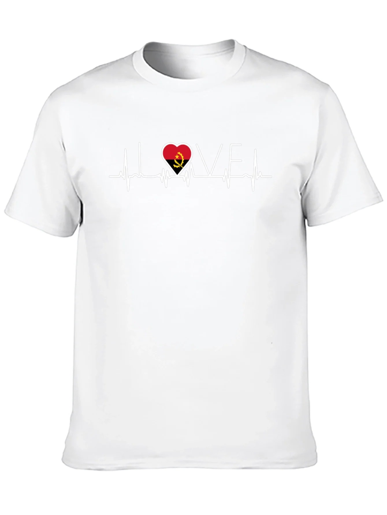 Angola Love Heartbeat Black T-Shirt