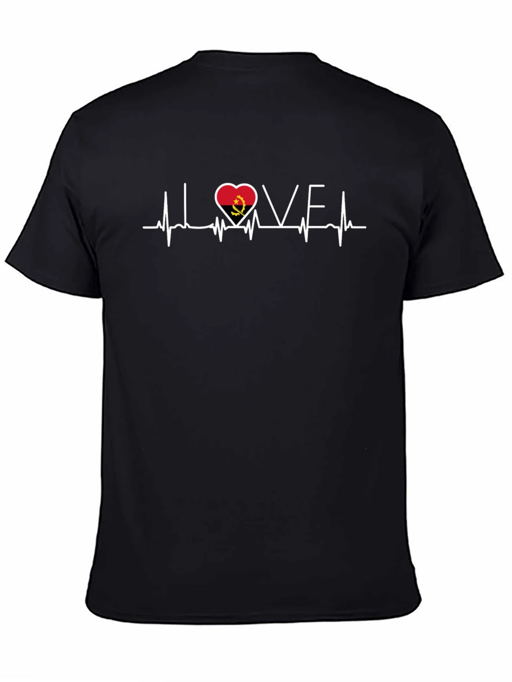 Angola Love Heartbeat Black T-Shirt