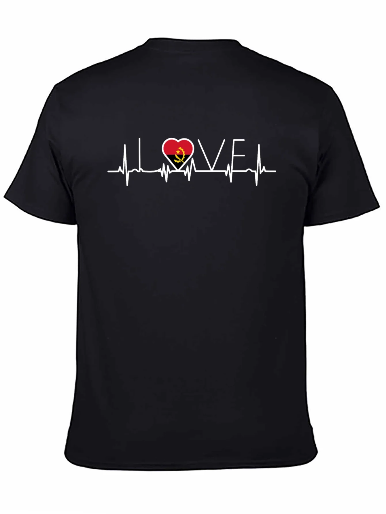 Angola Love Heartbeat Black T-Shirt