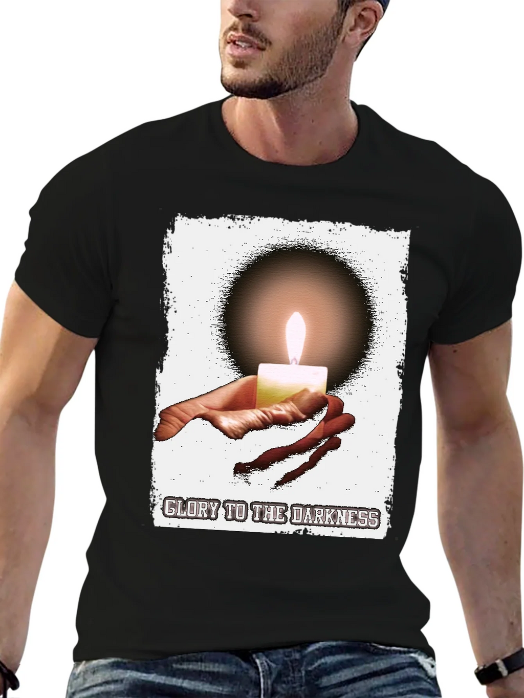 Glory to the Darkness Candle Graphic T-Shirt