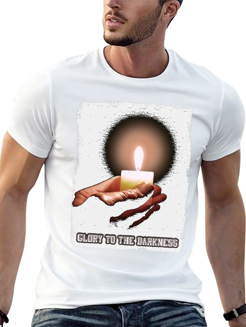 Glory to the Darkness Candle Graphic T-Shirt