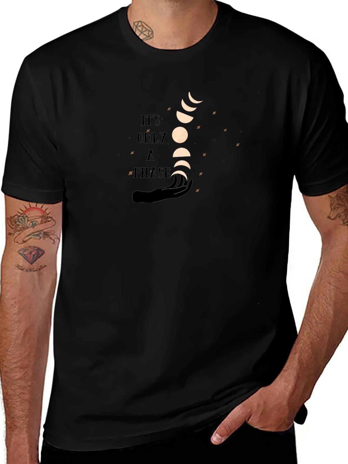 Its Just A Phase Graphic Tee - Unisex Black T-Shirt