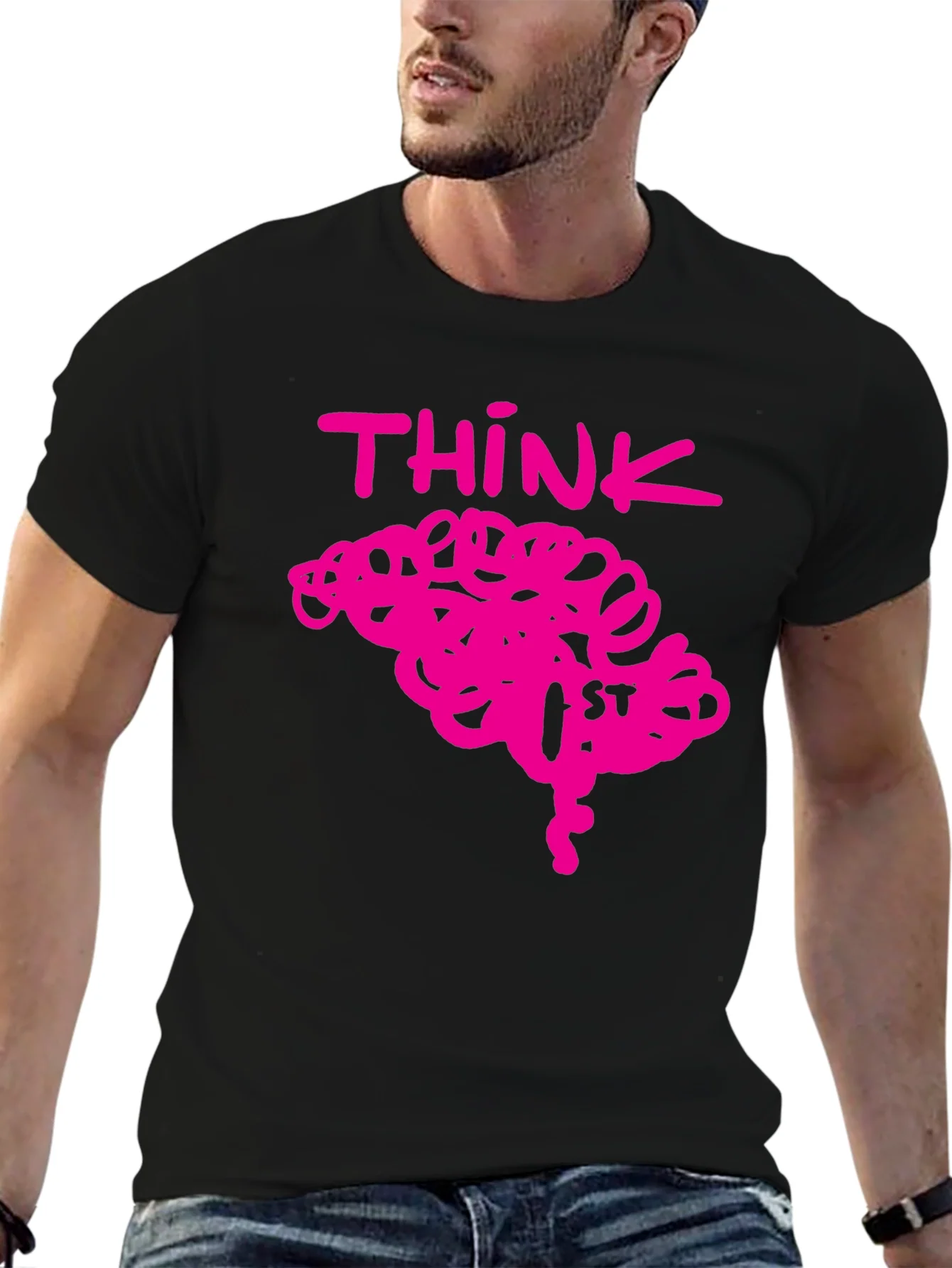Think Brain Pink Graphic Tee