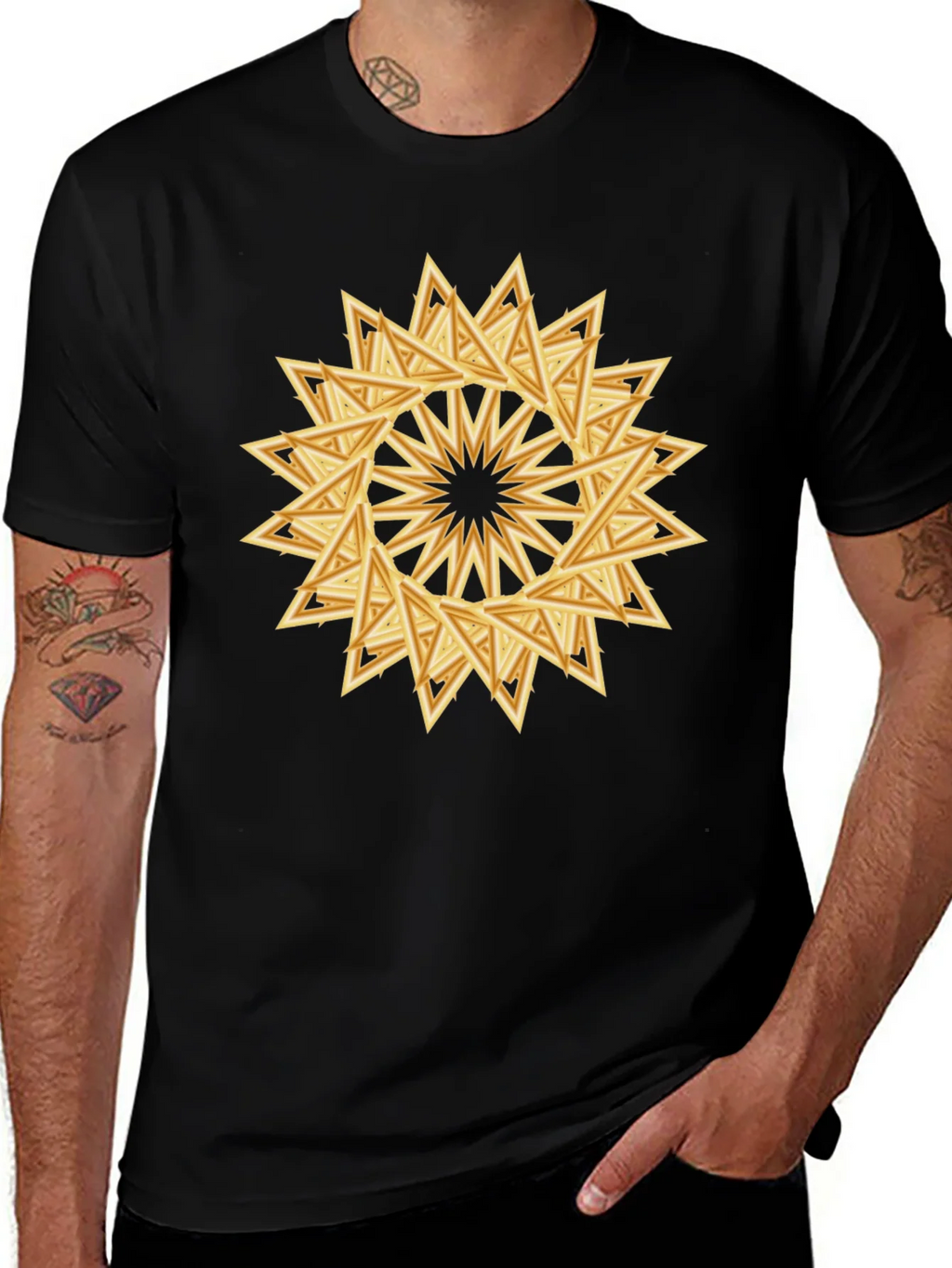 Geometric Triangle Starburst Graphic Tee