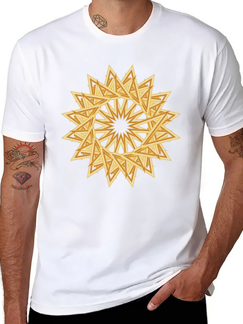 Geometric Triangle Starburst Graphic Tee