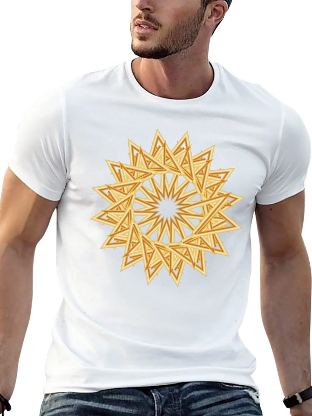 Geometric Triangle Starburst Graphic Tee