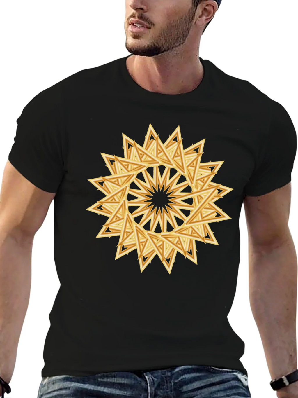 Geometric Triangle Starburst Graphic Tee