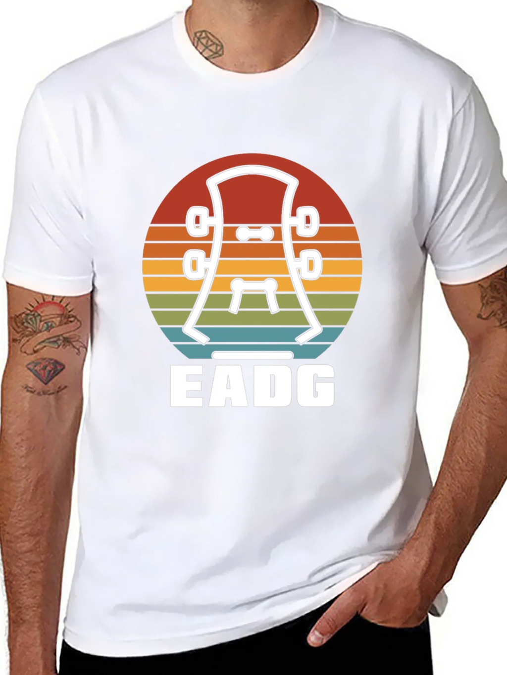 Guitar Headstock EADG T-Shirt - Musician Tee