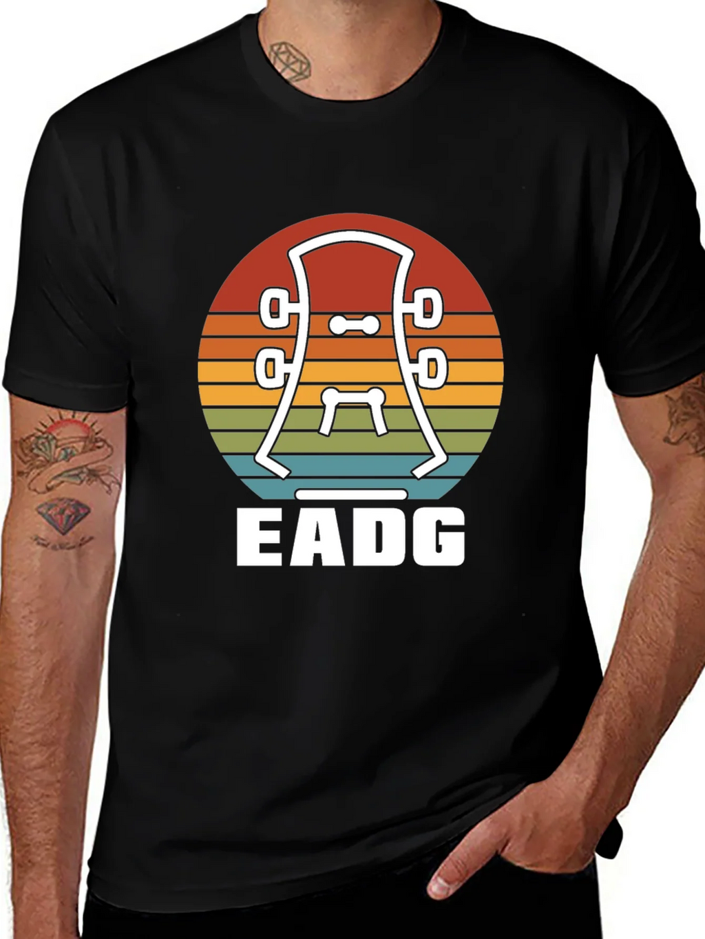 Guitar Headstock EADG T-Shirt - Musician Tee