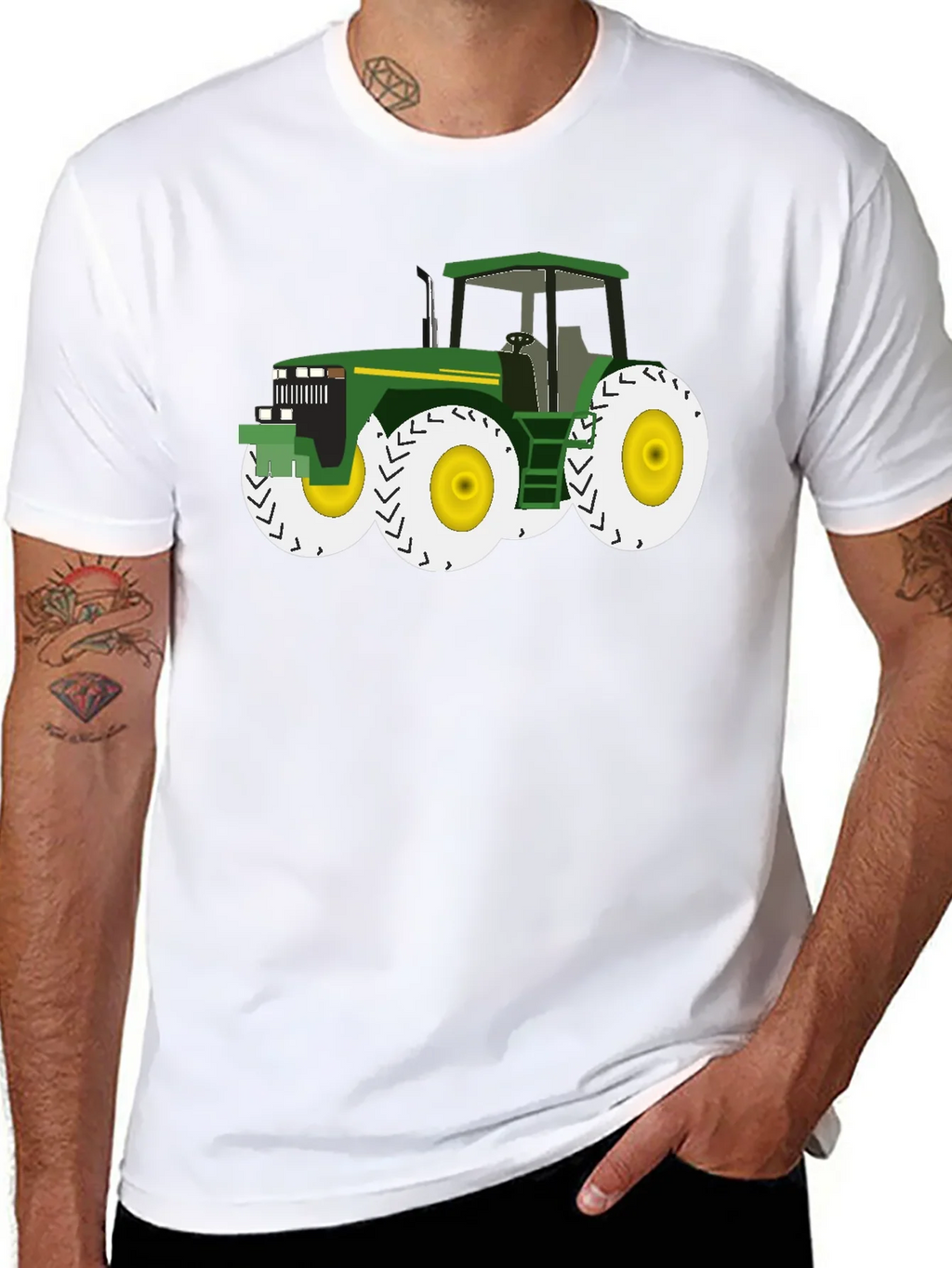 Tractor Graphic Tee - Black Cotton Blend