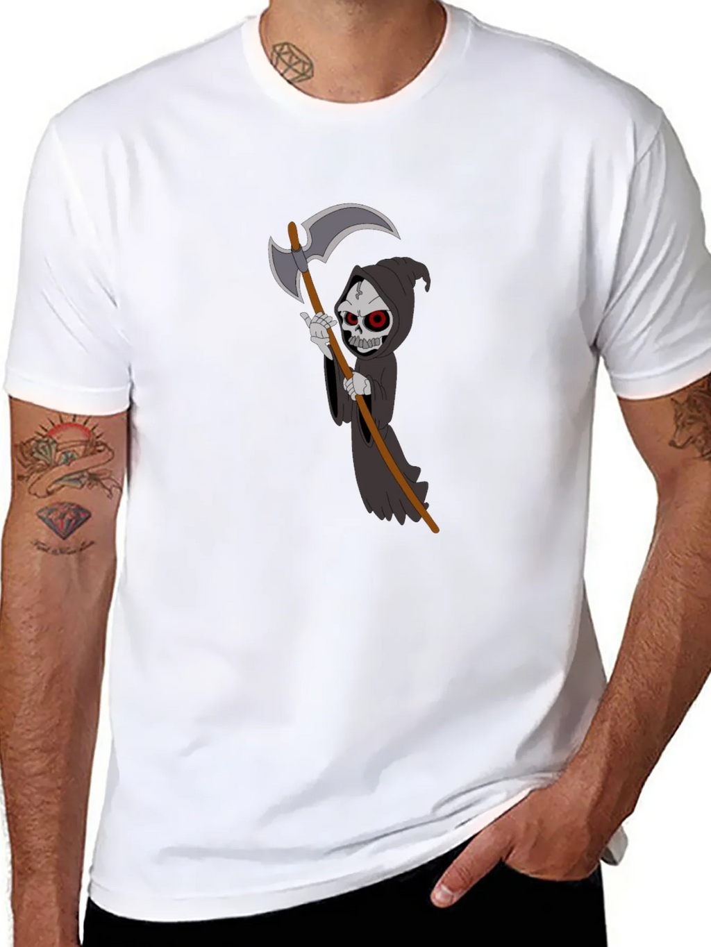 Grim Reaper Graphic T-Shirt - Black Cotton Tee