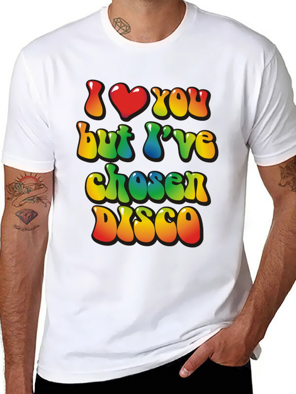 I Heart You But Ive Chosen Disco Black T-Shirt