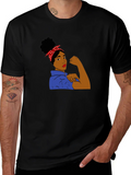Rosie Riveter Black T-Shirt - We Can Do It!