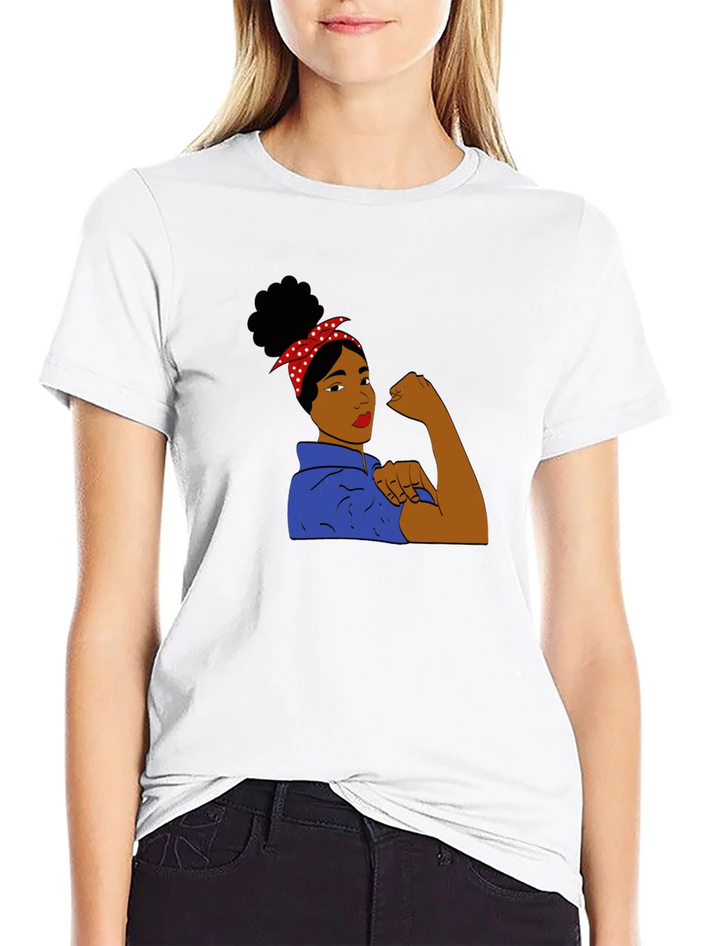 Rosie Riveter Black T-Shirt - We Can Do It!