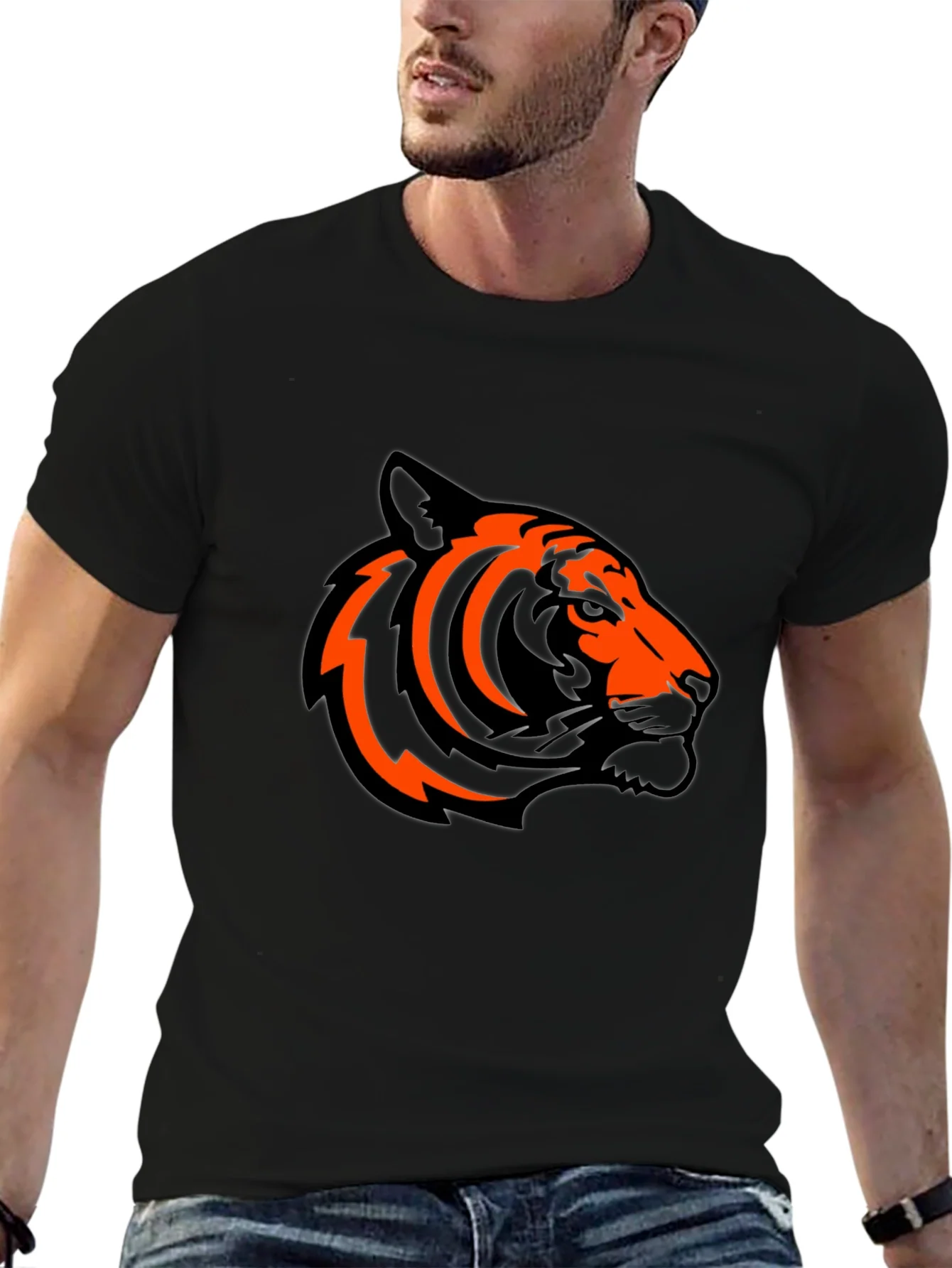 Bold Tiger Graphic Tee - Stylish Black T-Shirt