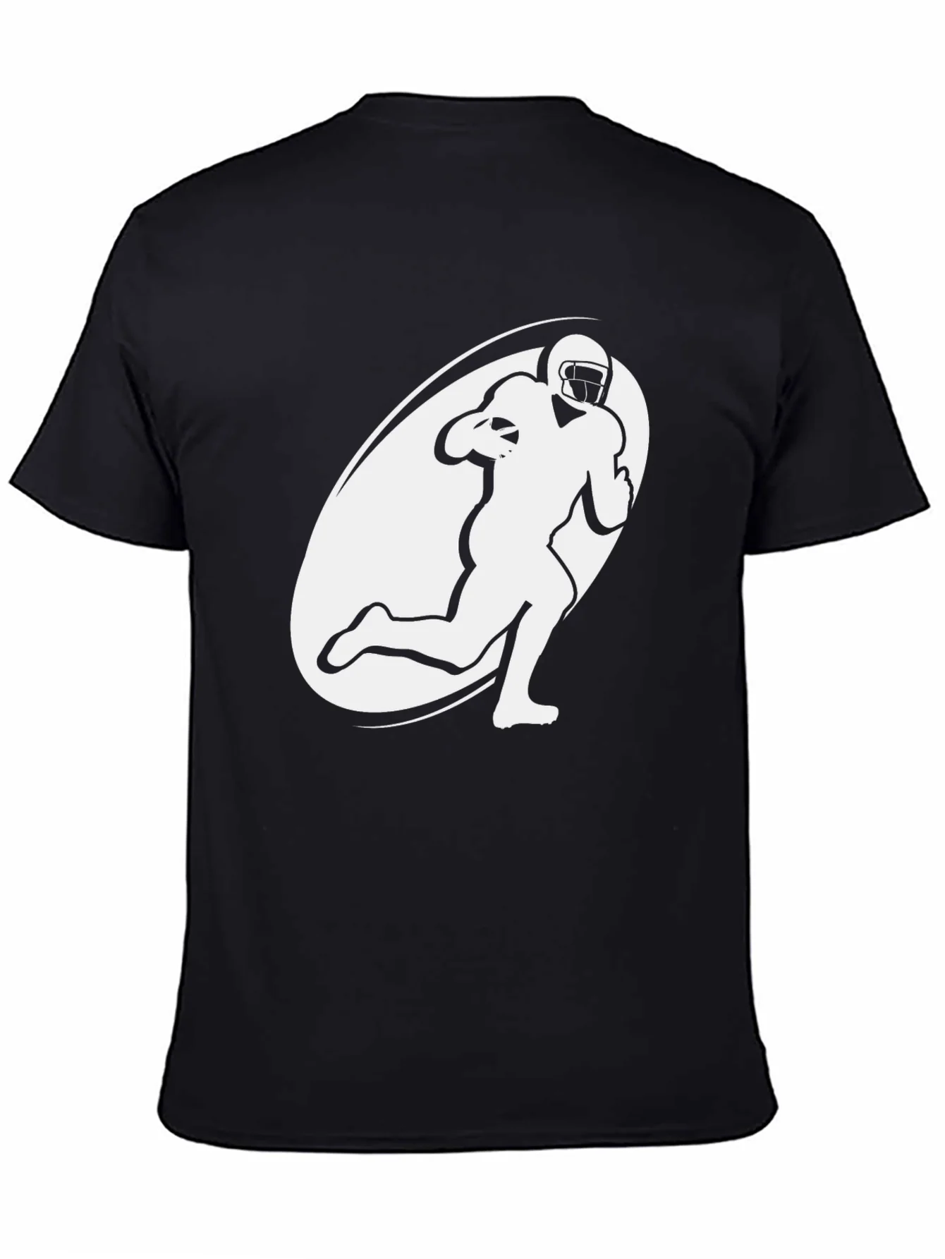 Football Player Graphic T-Shirt - Black