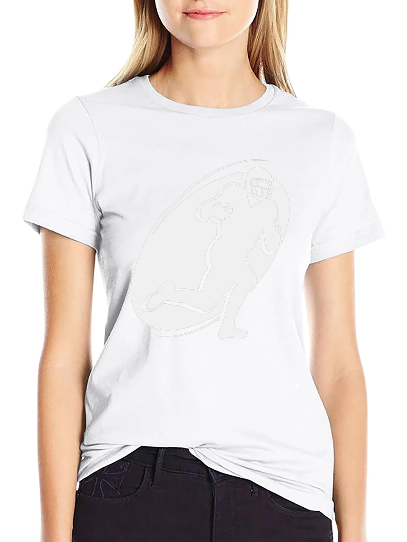 Football Player Graphic T-Shirt - Black
